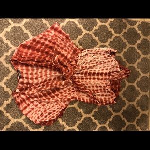 Plunge red tie die romper